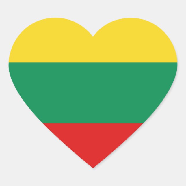 Lithuania Flag Heart Sticker (Front)
