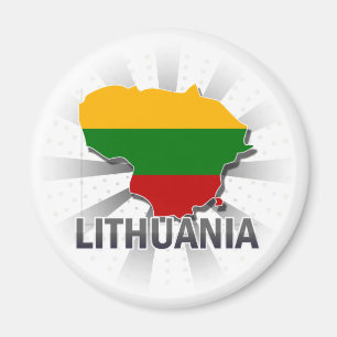 Lithuania Flag Map 2.0 Magnet