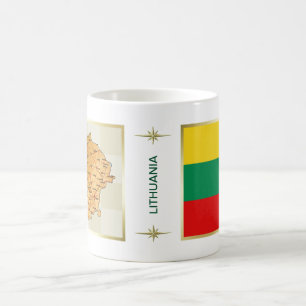 Lithuania Flag + Map Mug