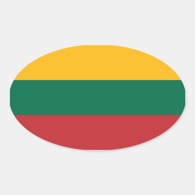 Lithuania Flag Oval Sticker (Front)