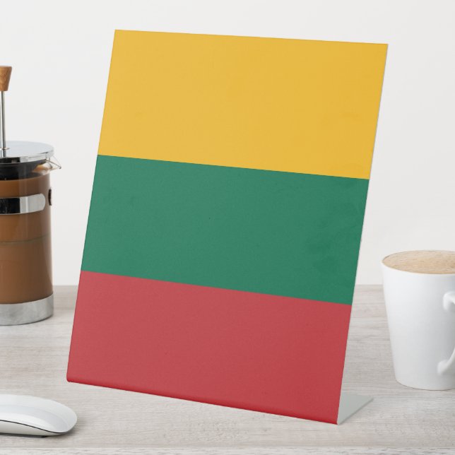 Lithuania flag pedestal sign (In SItu)
