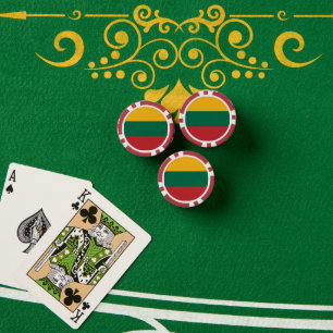 Lithuania flag poker chips