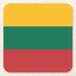 Lithuania Flag Square Paper Coaster<br><div class="desc">Patriotic flag of Lithuania.</div>