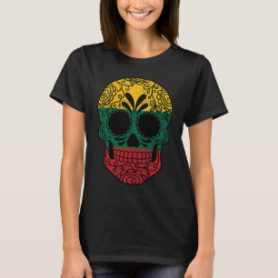 Lithuania Flag  Sugar Skull Lithuanian Vintage T-Shirt