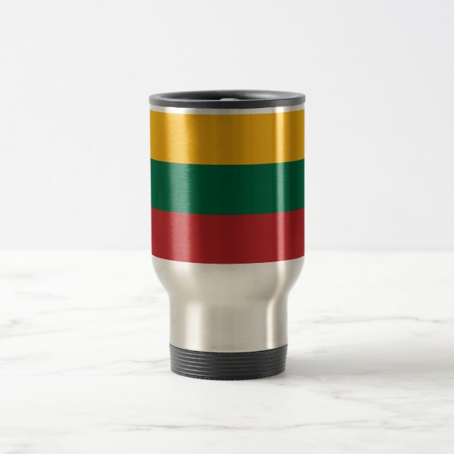 Lithuania Flag Travel Mug (Center)