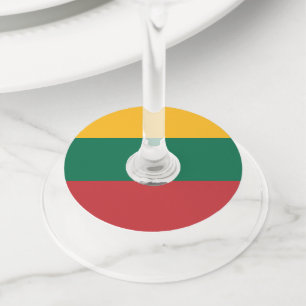Lithuania flag wine glass tag
