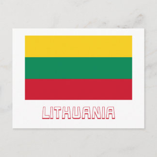 Lithuania Flag with Name Postcard