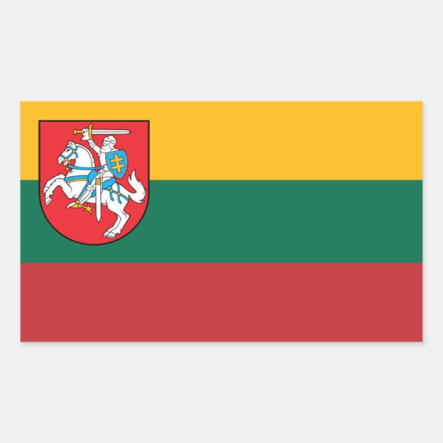 Lithuania Flag with Vytis Rectangular Sticker (Front)