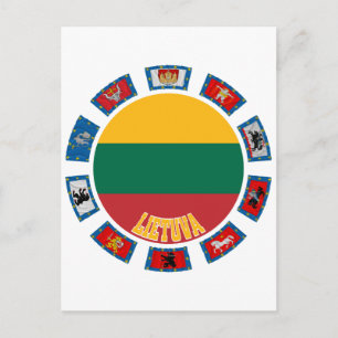 Lithuania Flags Postcard