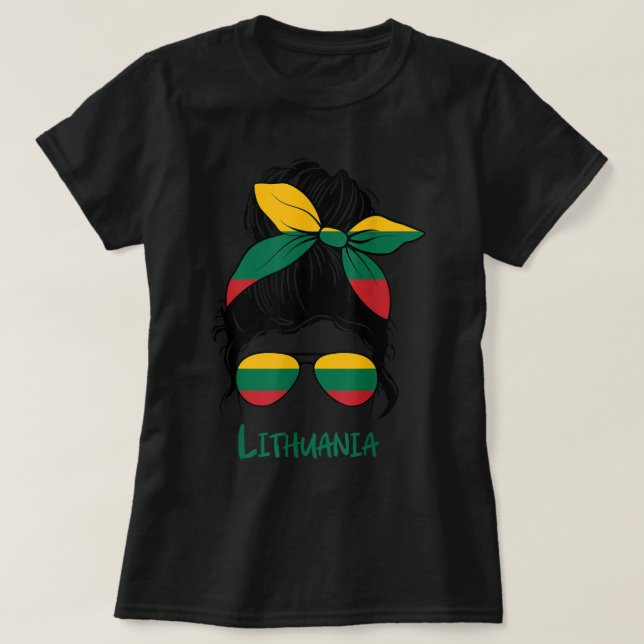 Lithuania Girl Lithuanian girl lietuvis woman flag T-Shirt (Design Front)