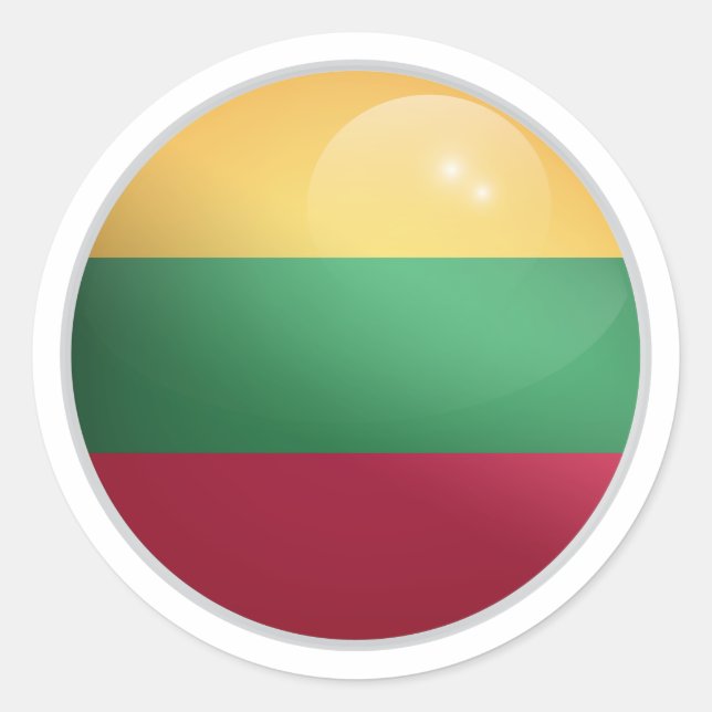 Lithuania Glossy Circle Flag Classic Round Sticker (Front)