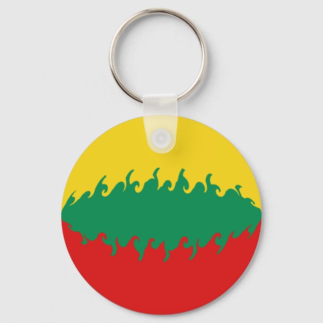 Lithuania Gnarly Flag Key Ring (Front)