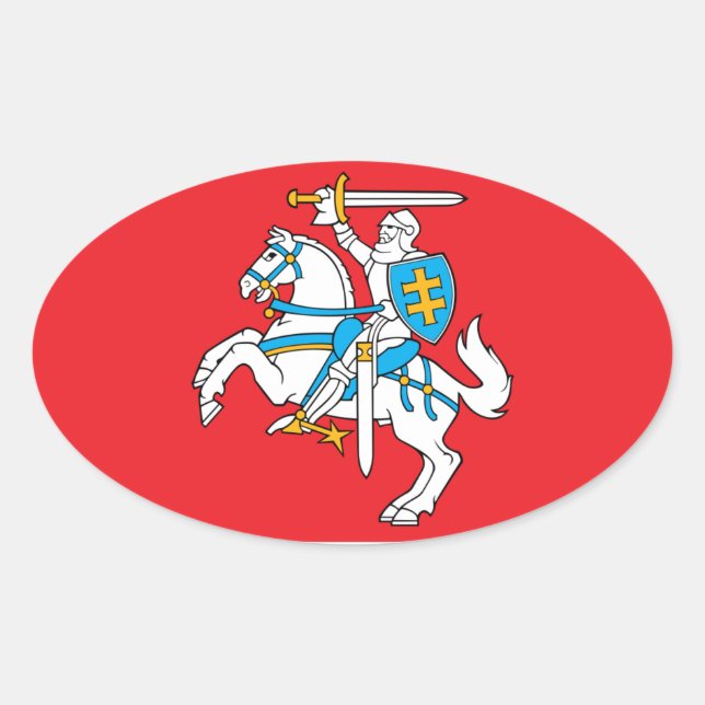 Lithuania/Lithuanian Flag Oval Sticker (Front)