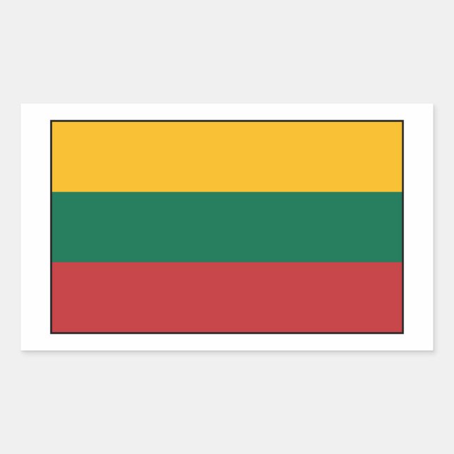 Lithuania  - Lithuanian Flag Rectangular Sticker (Front)