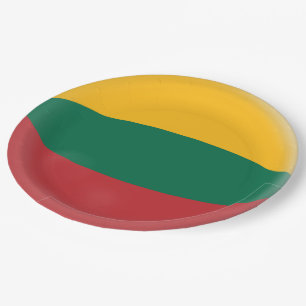 Lithuania, Lithuanian Red Green & Yellow Flag Paper Plate