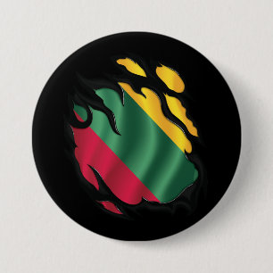 Lithuania Ripped Flag 7.5 Cm Round Badge