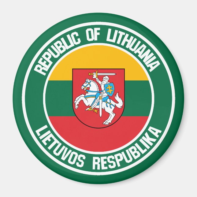 Lithuania Round Emblem Magnet (Front)