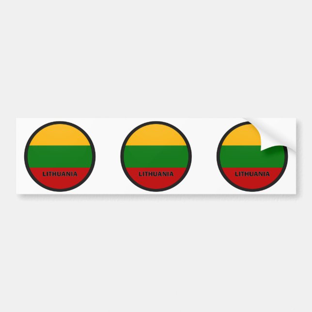 Lithuania Roundel quality Flag Bumper Sticker (Front)