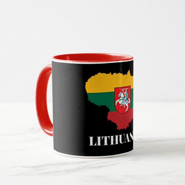 Lithuania silhouette and flag mug (Front Left)