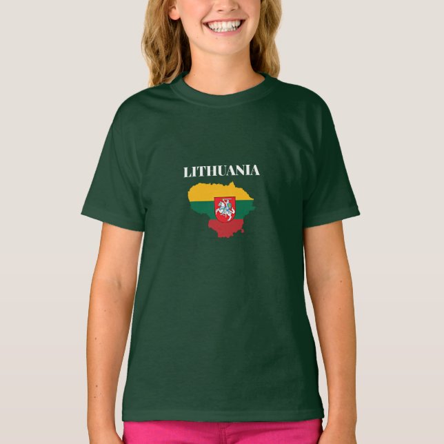 Lithuania silhouette and flag T-Shirt (Front)