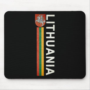 Lithuania Sporty Retro Flag And Lithuanian Emblem Mouse Pad