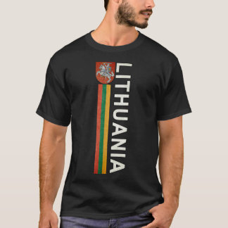 Lithuania Sporty Retro Flag and Lithuanian Emblem T-Shirt