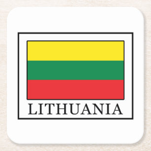 Lithuania Square Paper Coaster