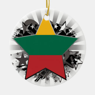 Lithuania Star Ceramic Tree Decoration