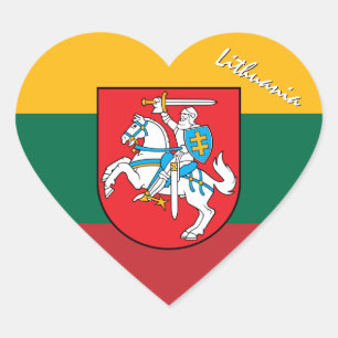 Lithuania Sticker, Heart, Love, Lithuanian Flag Heart Sticker