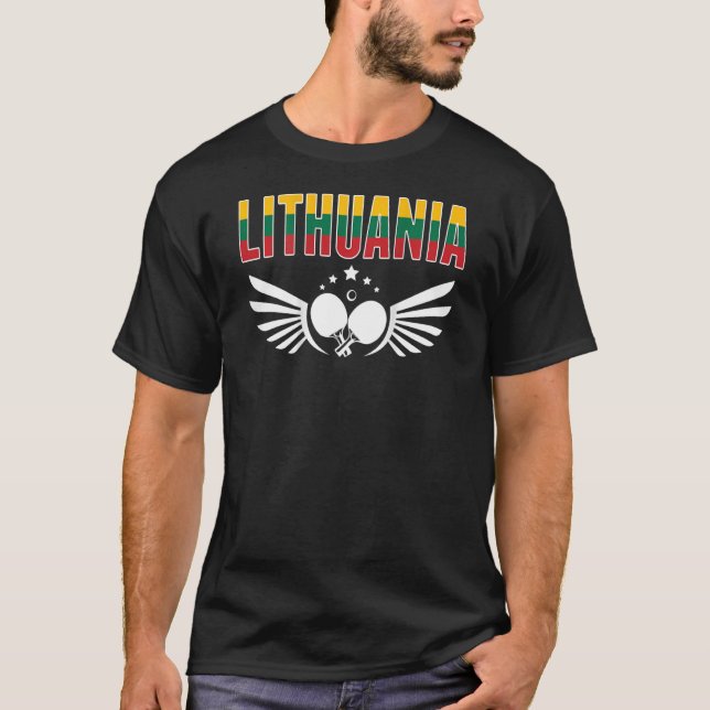 Lithuania Table Tennis   Support Lithuanian Ping P T-Shirt (Front)