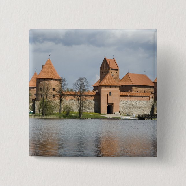 Lithuania, Trakai. Island Castle 2 15 Cm Square Badge (Front)