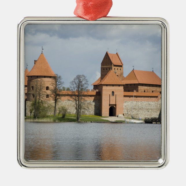 Lithuania, Trakai. Island Castle 2 Metal Tree Decoration (Front)