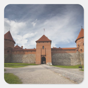 Lithuania, Trakai, Trakai Historical National 4 Square Sticker