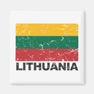 Lithuania Vintage Flag Magnet