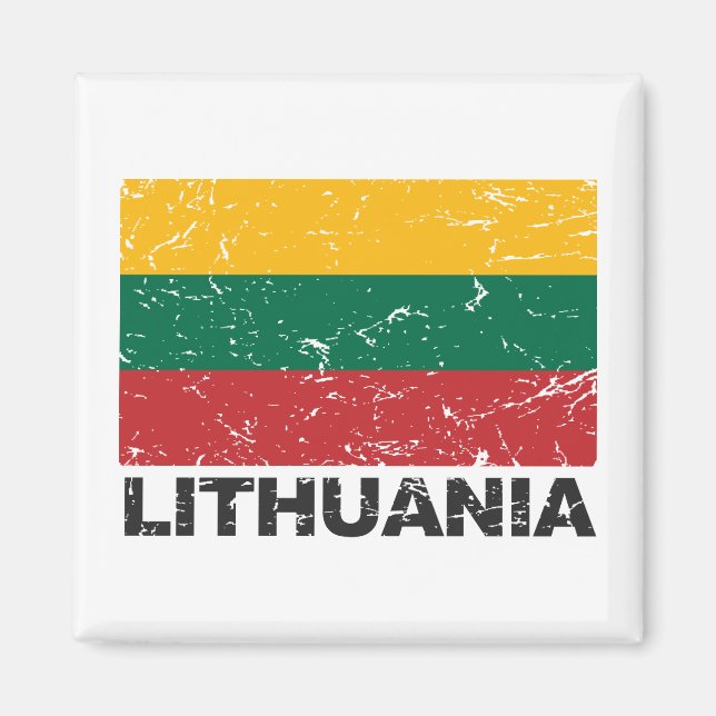 Lithuania Vintage Flag Magnet (Front)