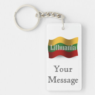 Lithuania Waving Flag Key Ring