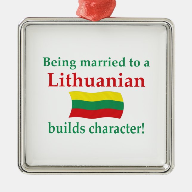 Lithuanian Builds Character Metal Tree Decoration (Front)