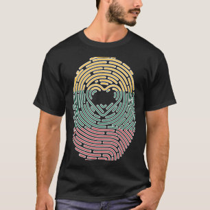 Lithuanian Fingerprint Lithuania Roots Lithuanian T-Shirt
