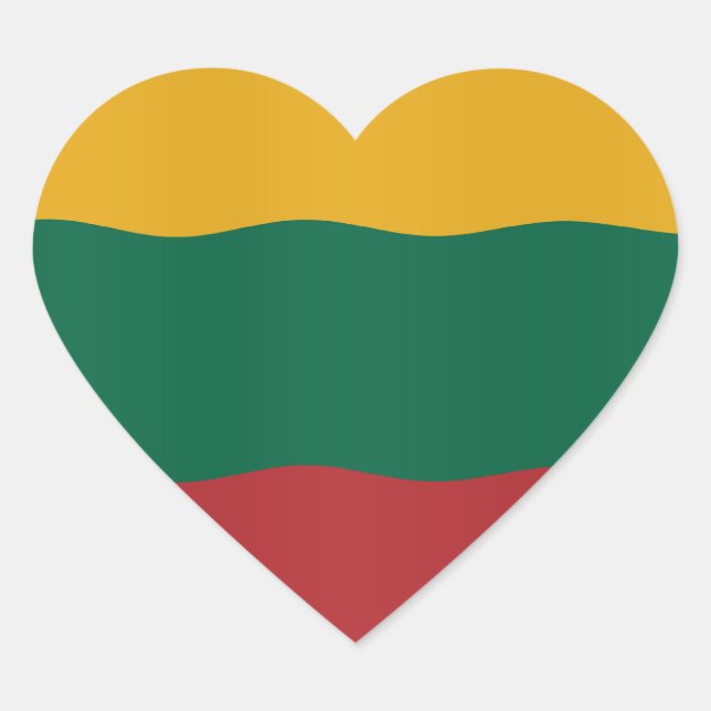 Lithuanian flag heart sticker (Front)