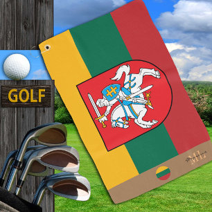 Lithuanian flag & Lithuania monogrammed /golf Golf Golf Towel