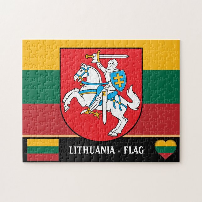 Lithuanian Flag Puzzle & Lithuania / Coat of Arms (Horizontal)