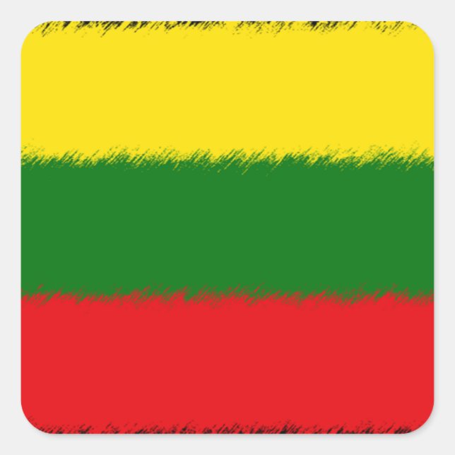 Lithuanian Flag Square Sticker (Front)