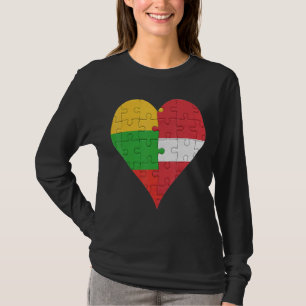 Lithuanian Latvian Flag Heart T-Shirt