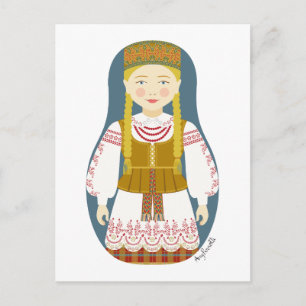 Lithuanian Matryoshka Postcard