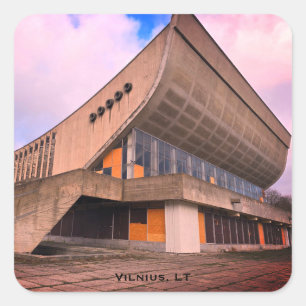 Lithuanian Modernist Architecture - Vilnius Square Sticker