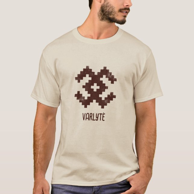Lithuanian Sign Varlytė Baltic Folk Art T-Shirt (Front)