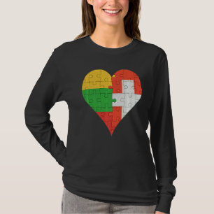 Lithuanian Swiss Flag Heart T-Shirt