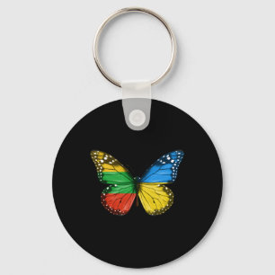 Lithuanian Ukrainian Flag Butterfly Lithuania Ukra Key Ring