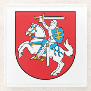Lithuanian Vytis Glass Coaster
