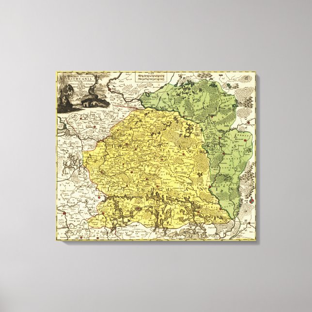LithuaniaPanoramic MapLithuania Canvas Print (Front)